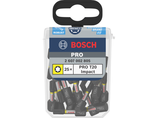 25-delni komplet vijačnih nastavkov Bosch PRO Torx Impact, T20, 25mm, 2607002805